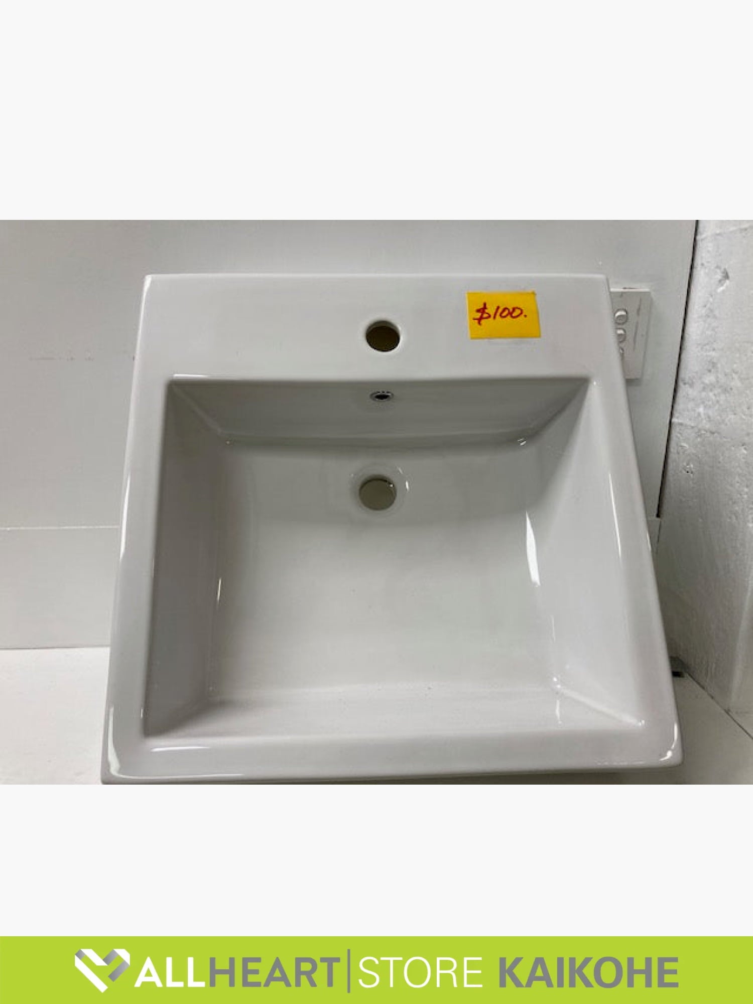 Ceramic White Square Hand Basin - Bathroom Vanity